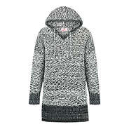 fuzzy knit pullover tunic charcoal ivory