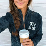 personalized teal corduroy pullover tunic selfie