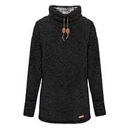 sherpa turtleneck tunic in black