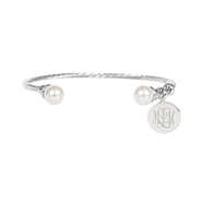 monogrammed rope bracelet in silver