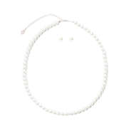 pearl necklace and earrings set on white background