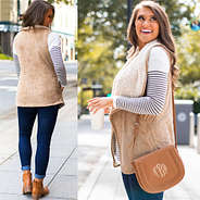 back and side shot of sherpa vest