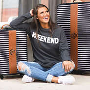 weekend pullover with monogrammed suitcases