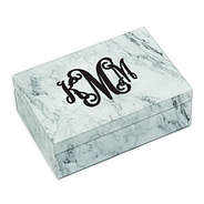 monogrammed large jewelry box in marble