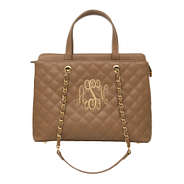 monogrammed quilted chain handbag