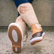 bottom of monogrammed tall duck boots