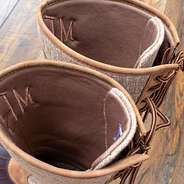 inside of monogrammed tall duck boots
