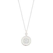 monogrammed rope pendant necklace in silver