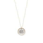monogrammed pearl disc necklace in gold