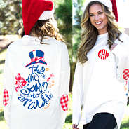 long sleeved monogrammed snowman t-shirt