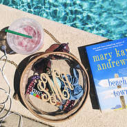 Monogrammed Clear Circle Bag by Pool