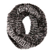 gray furry two-tone infinity scarf
