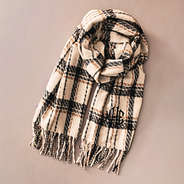 tan plaid scarf flatlay