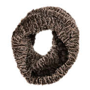 brown furry two-tone infinity scarf
