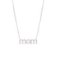 sterling silver mom necklace with rhinestones