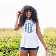 poolside tank top with multi leopard monogram