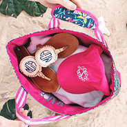 inside of monogrammed mega beach bag