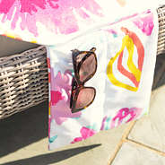 painted petals chair cover up close of pocket