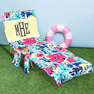 personalized chair cover in watercolor whimsy on grass