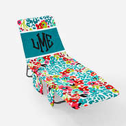 Monogrammed Chair Cover in Wild Blooms