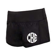 monogrammed wide waistband running shorts