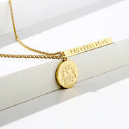 gold proverbs personalized necklace