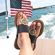 personalized sandals lake boat American flag