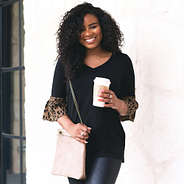 Leopard Bell sleeve top with leggings close up