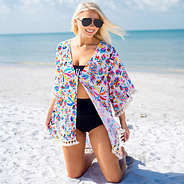 cabana kimono coverup at beach
