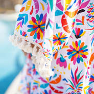close up of tassels on colorful kimono