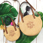 mommy and me round straw purses