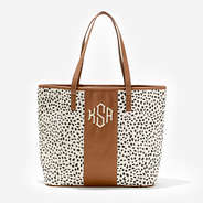 Monogrammed Leopard Tote Bag in Leopard