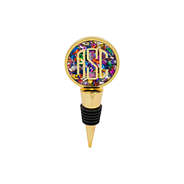 monogrammed confetti wine stopper
