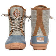 monogrammed slate duck boots