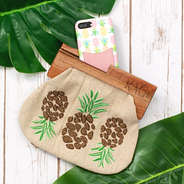 monogrammed pineapple clutch with monogrammed pineapple phone case