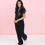 personalized black sleep pajama set