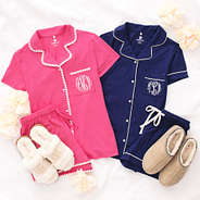 hot pink and navy blue classic sleep sets