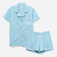 Monogrammed Classic Sleep Set in Light Blue