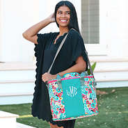 wild bloom personalized cooler over shoulder
