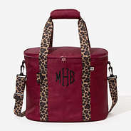 monogrammed cooler in maroon