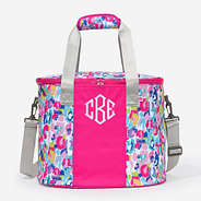 personalized cooler in watercolor cheetah