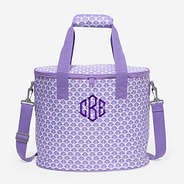 monogrammed cooler purple shells