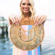 trendy bamboo handbag monogrammed on handle