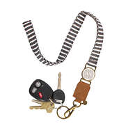 black and white striped lanyard