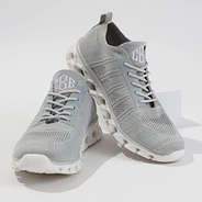 athleisure sneakers stacked in studio