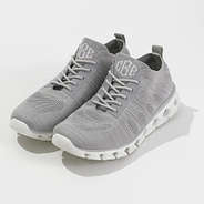 Monogrammed Athleisure Sneakers in Light Gray