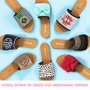 monogrammed slide sandals with additional toppers