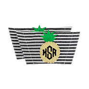 monogrammed striped pineapple velcro sandal toppers