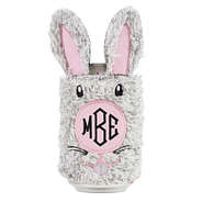 monogrammed bunny koolie on white background