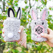 front and back of monogrammed bunny koolie